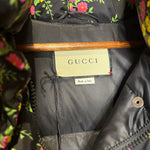 Gucci Floral Print Black Long Puffer Coat