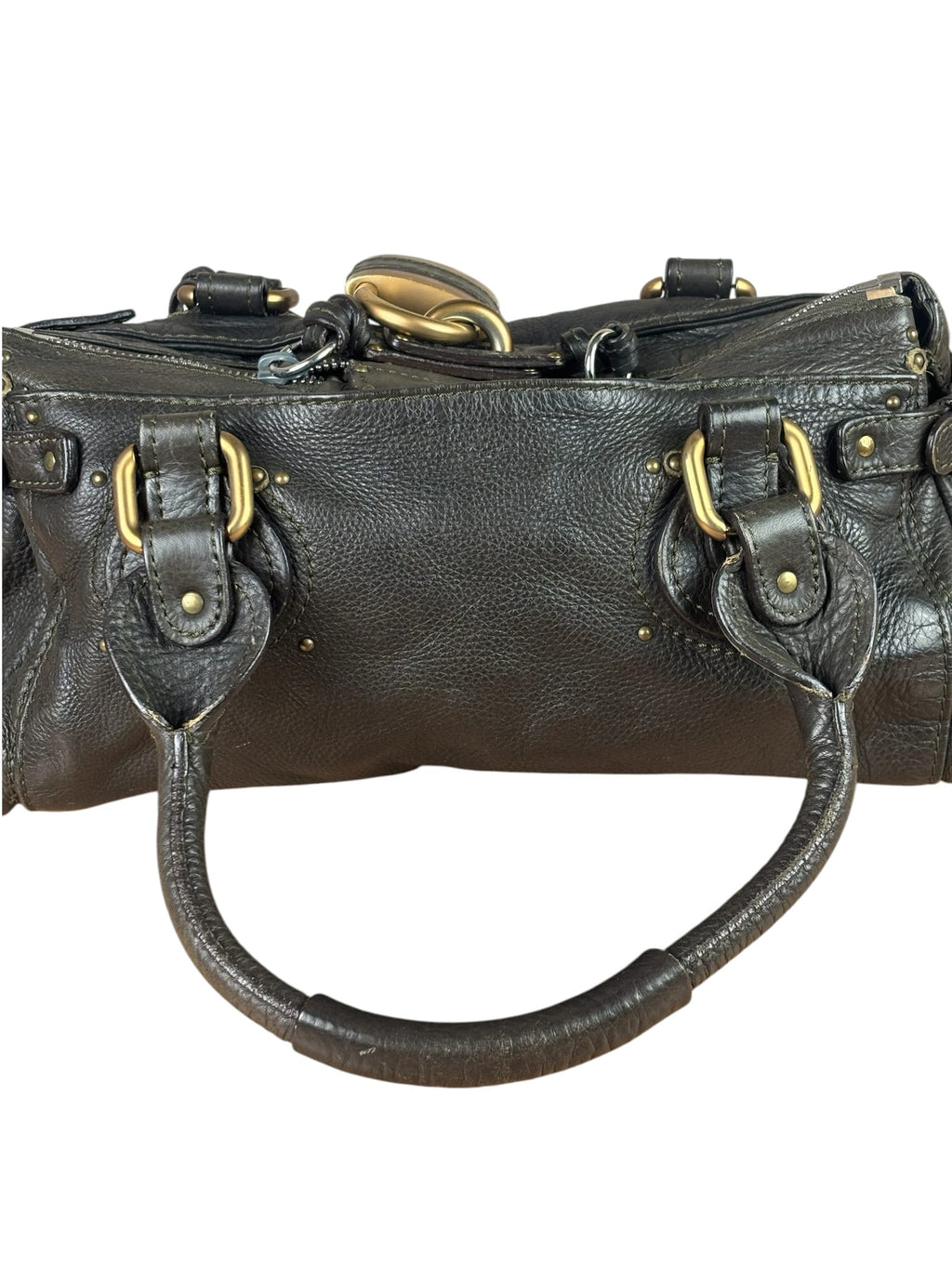 Chloe Greyish-Green Leather Paddington Handbag