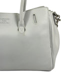 Balenciaga White Leather Bel Air Carry All Handbag