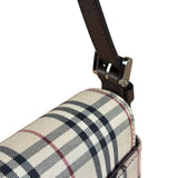 Burberry Vintage Leather Trim House Check Crossbody Flap Bag