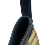 Burberry Black Leather Trim House Check Pochette