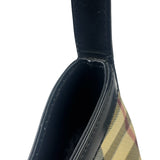 Burberry Black Leather Trim House Check Pochette