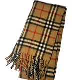 Burberry Brown Check Cashmere Scarf