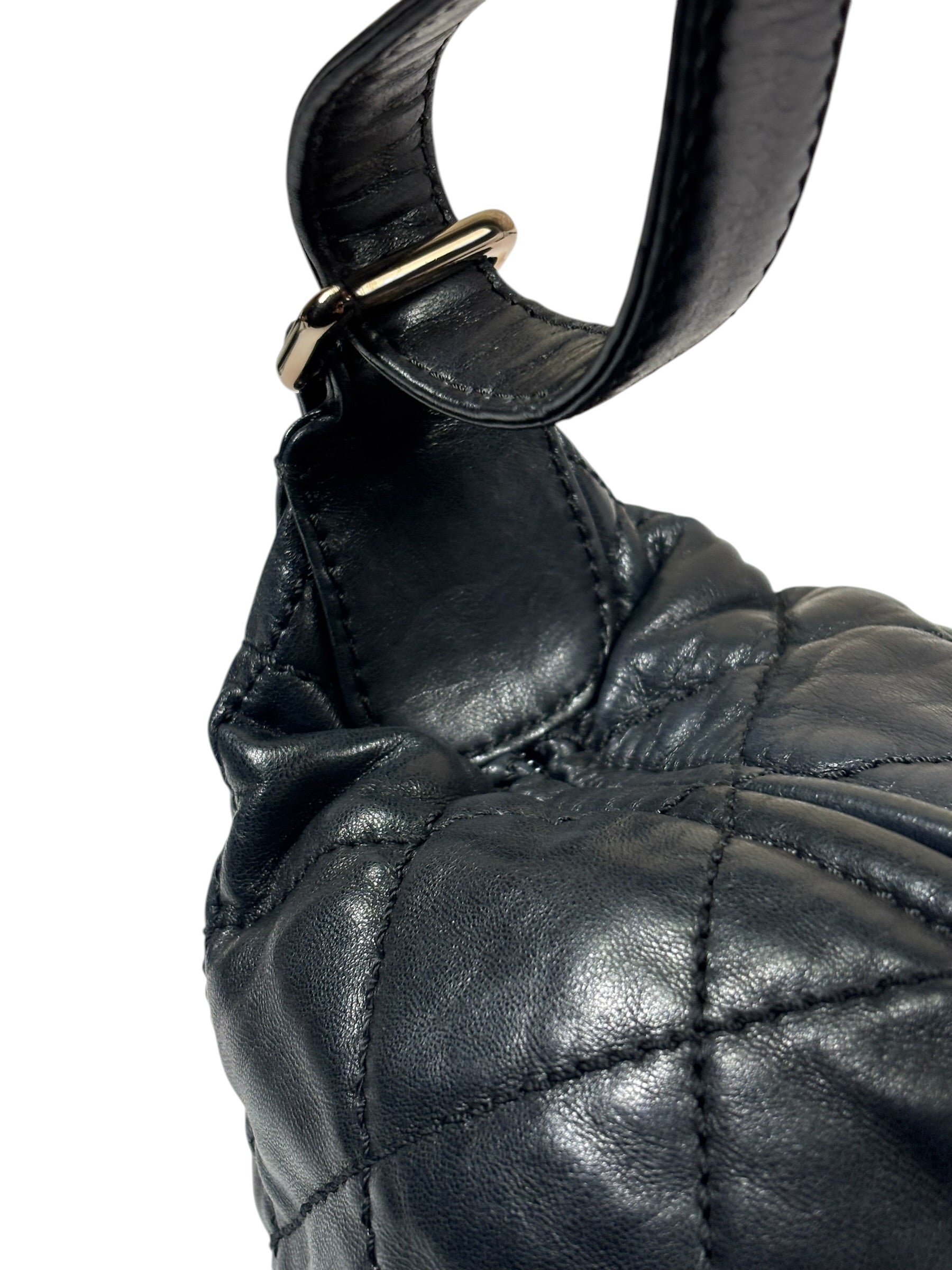 Chanel Black Quilted Lambskin Cloudy Bundle Hobo 2005