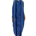Prada Vintage Cobalt Blue Canvas Flap Shoulder Bag