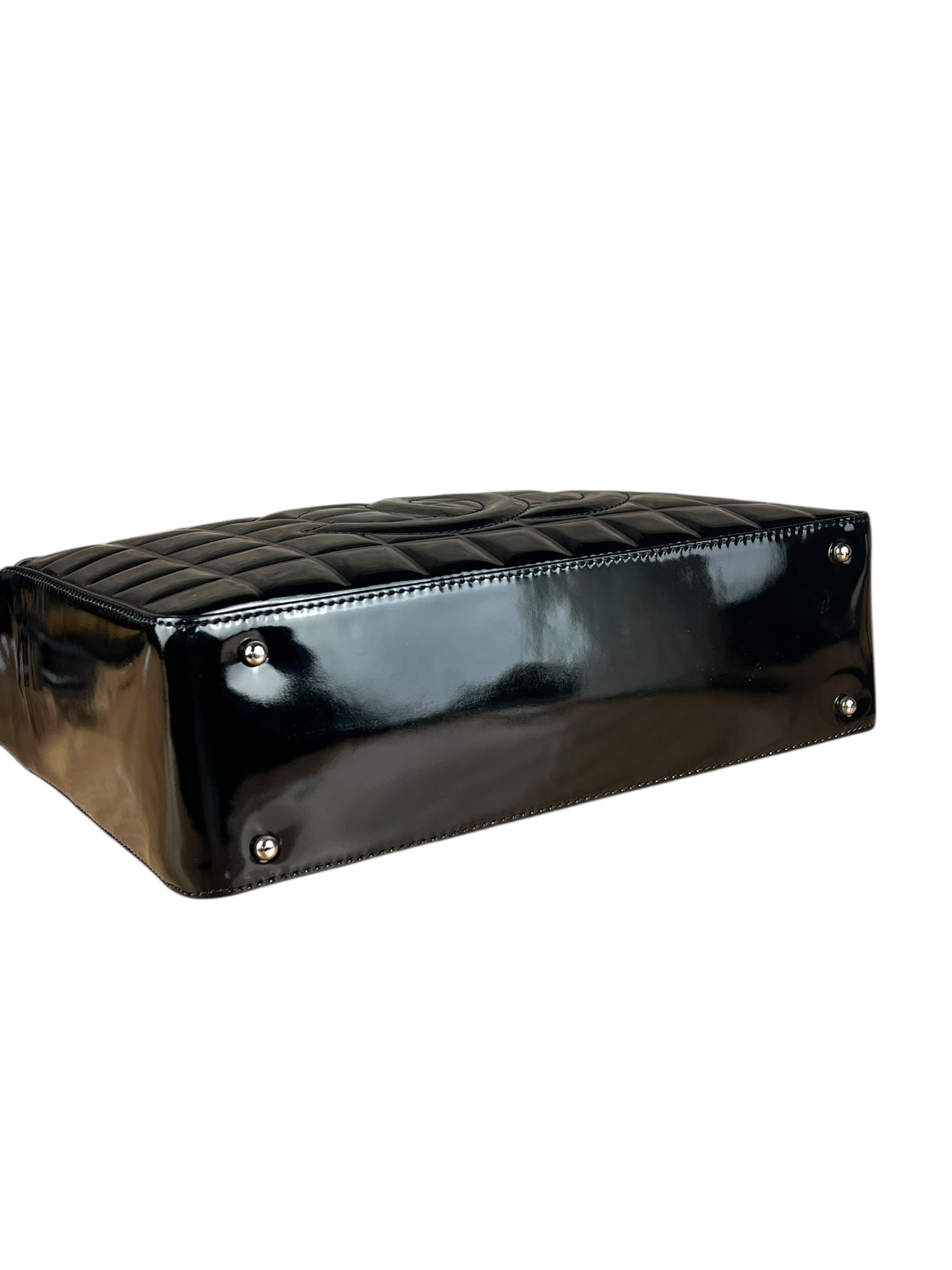 Chanel Black Patent Chocolate Bar Shoulder Bag '02