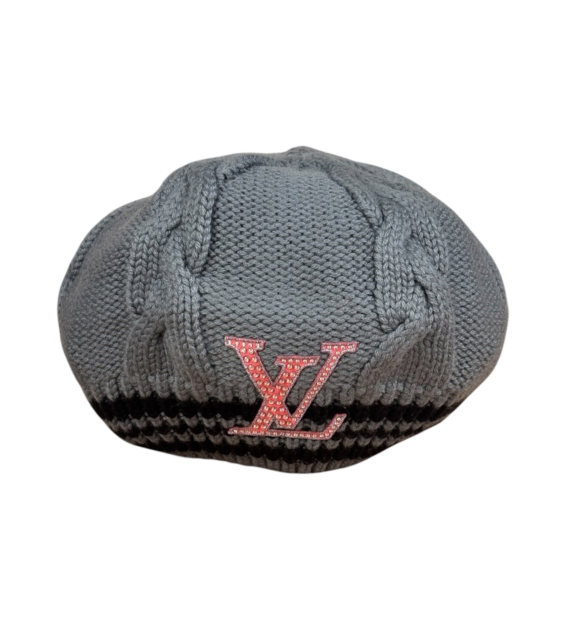 Louis Vuitton Grey Wool Knit Beret