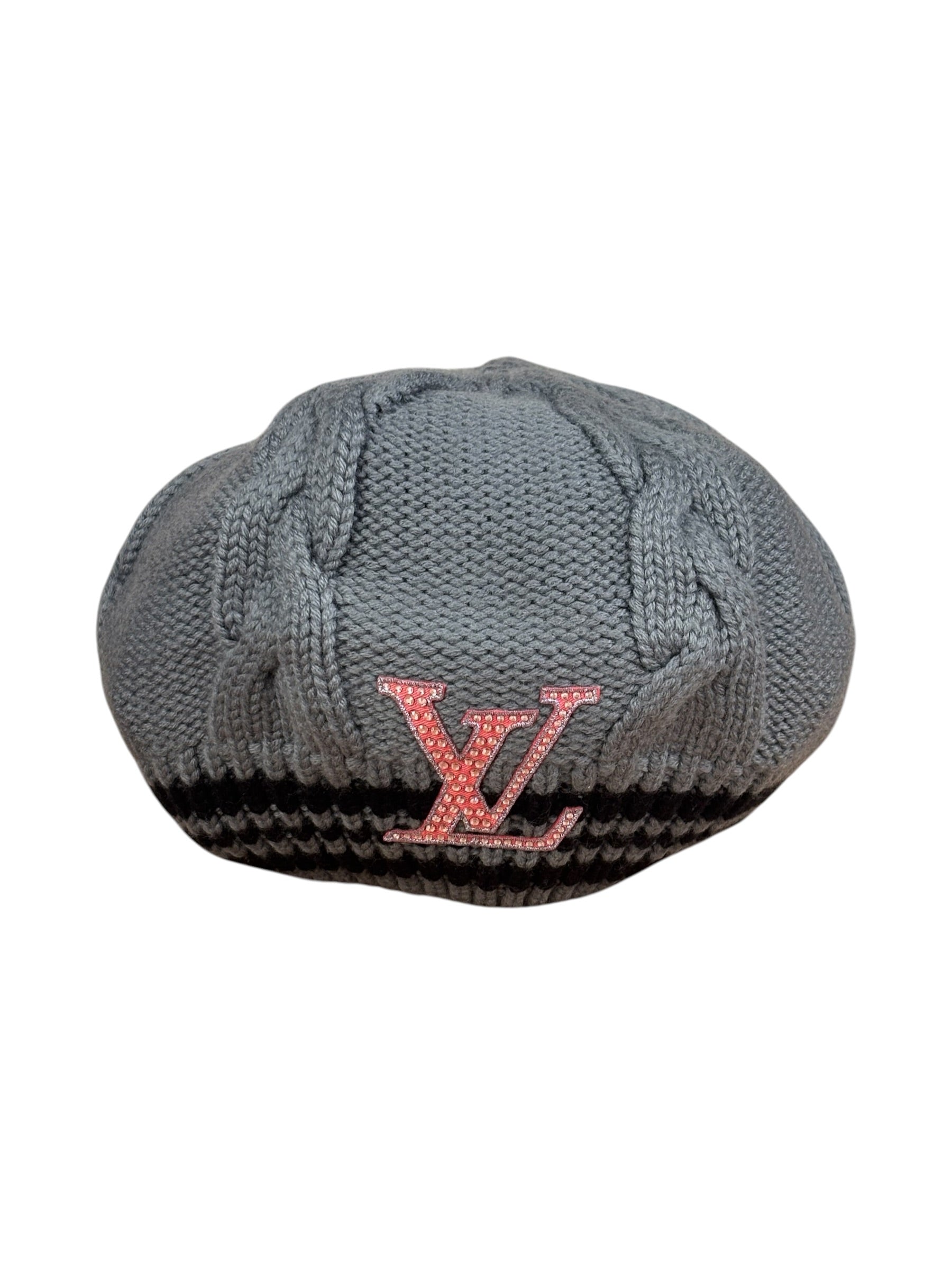 Louis Vuitton Grey Wool Knit Beret