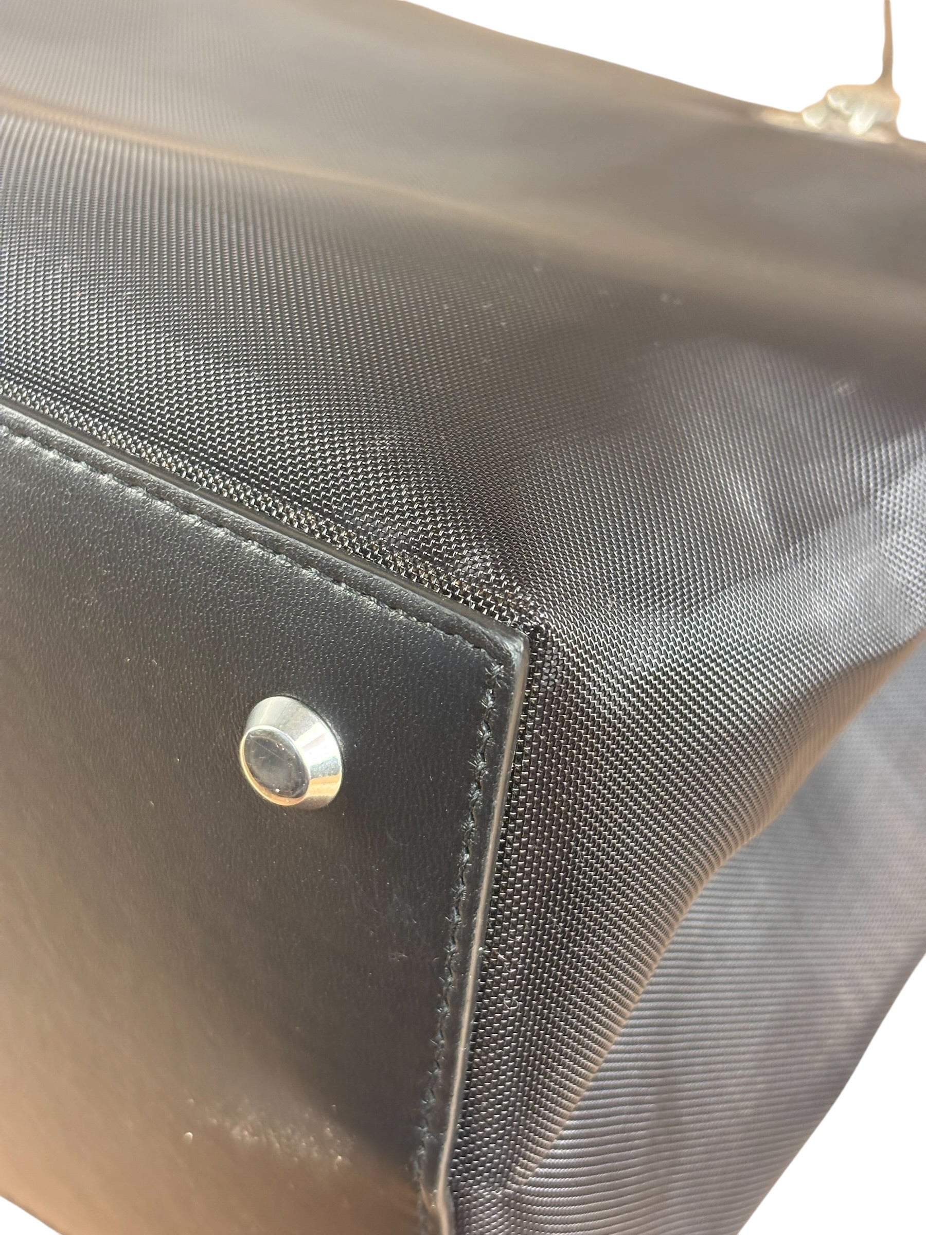 Balenciaga Black Leather Trim Mesh Duty Free Tote Bag