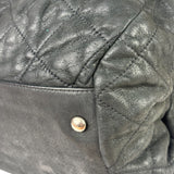 Chanel Grey Iridescent Quilted Leather Chic Bowling Shoulder Bag 2010