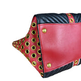 Miu Miu Leather Rings Red Biker Tote