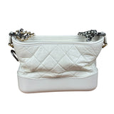Chanel White Quilted Leather Small Gabrielle Hobo Bag 2019