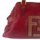 Fendi Red Grained Leather Etniko Shoulder Bag