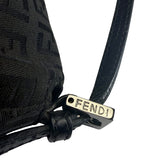 Fendi Black Leather Trim Zucca Baguette