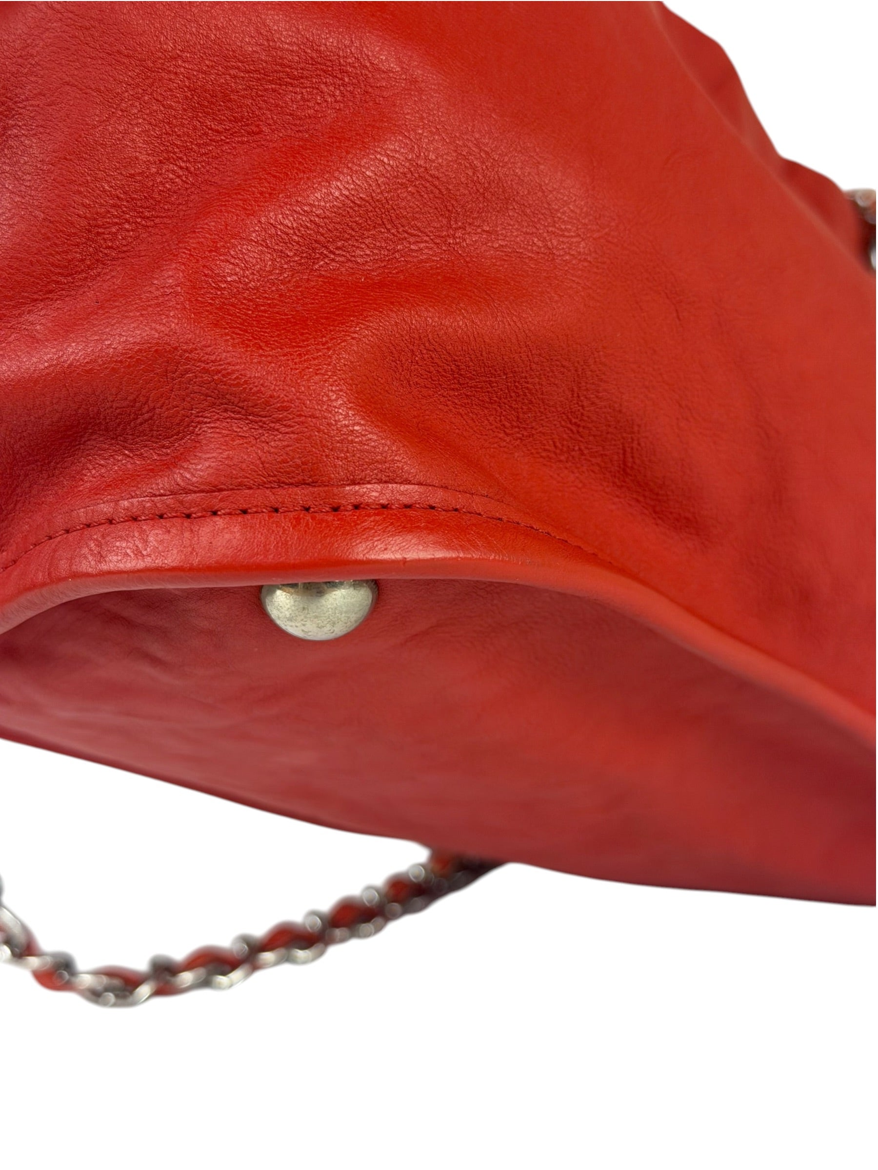 Chanel Red Quilted Leather Natural Beauty Chain Tote 2010
