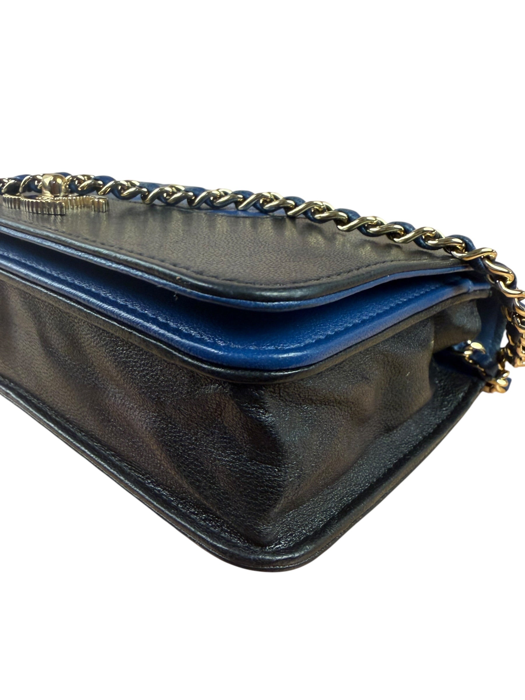 Chanel Bicolor Leather Mademoiselle Wallet On Chain 2017