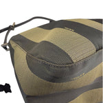 Fendi Green/Black Leather Trim Pequin Stripe Hobo Bag