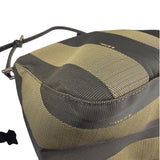 Fendi Green/Black Leather Trim Pequin Stripe Hobo Bag