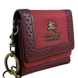 Burberry Blue Label Red Suede/ Leather Wallet