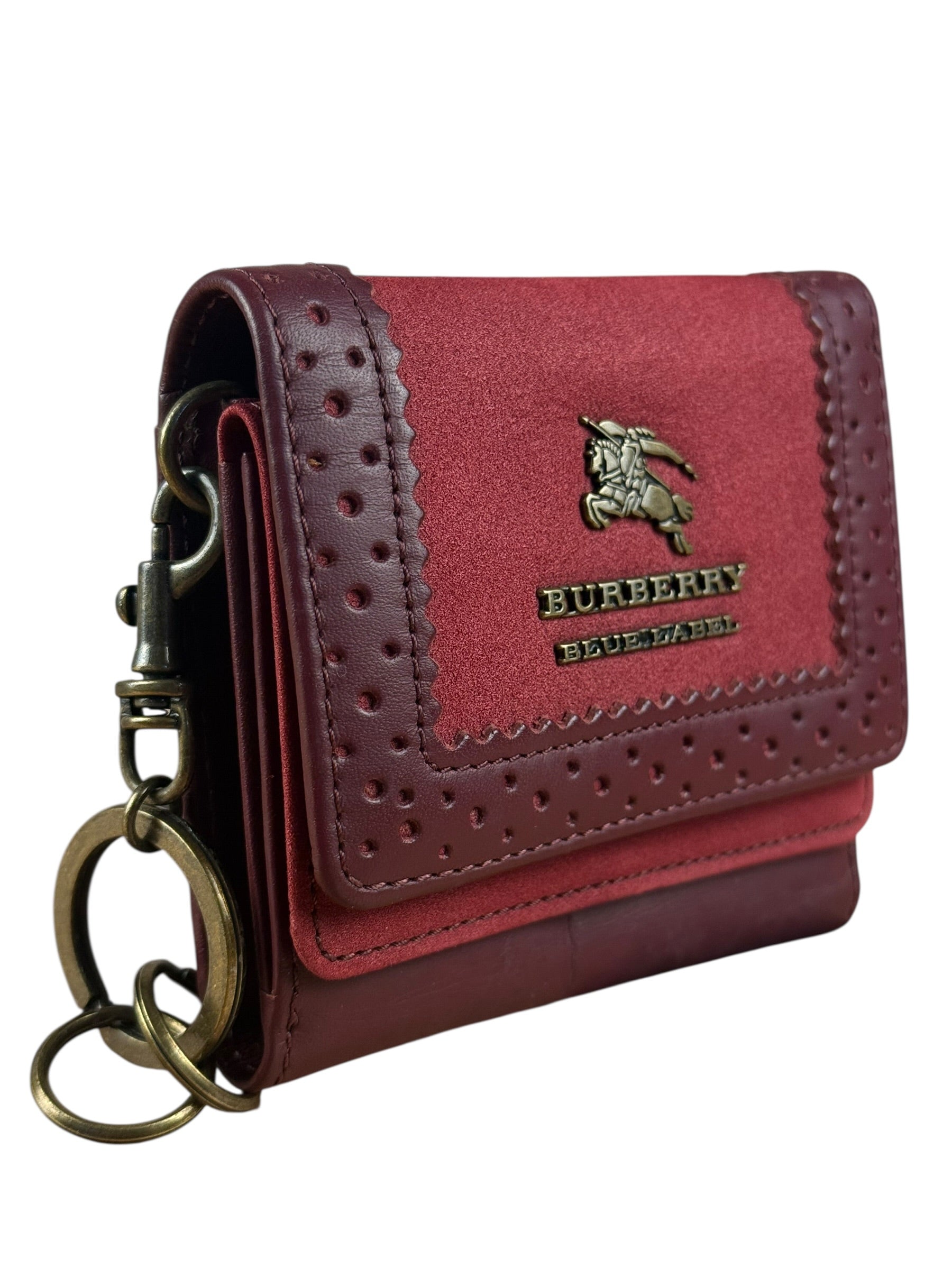 Burberry Blue Label Red Suede/ Leather Wallet