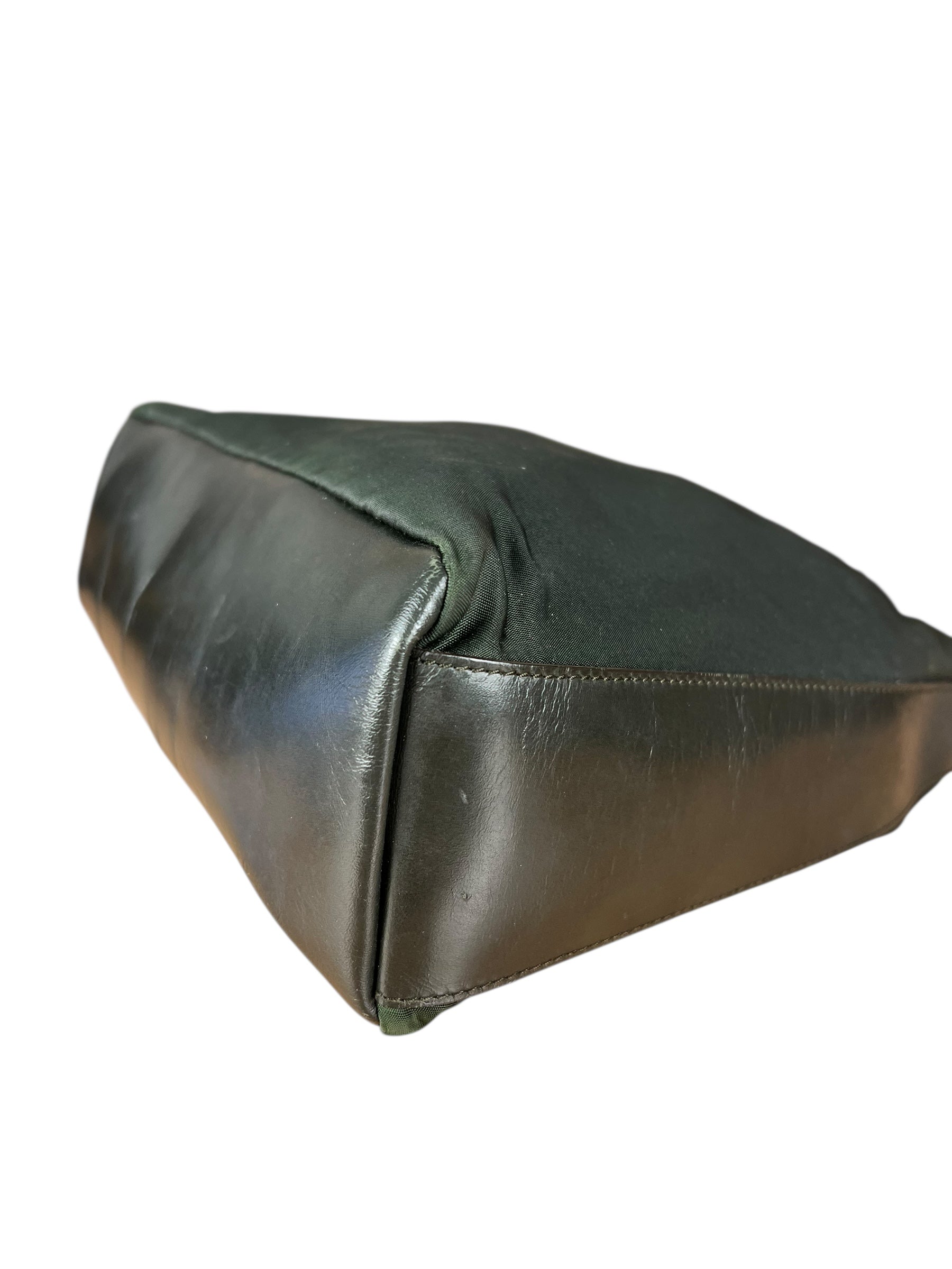 Prada Shoulder Bag Green Canvas Strap