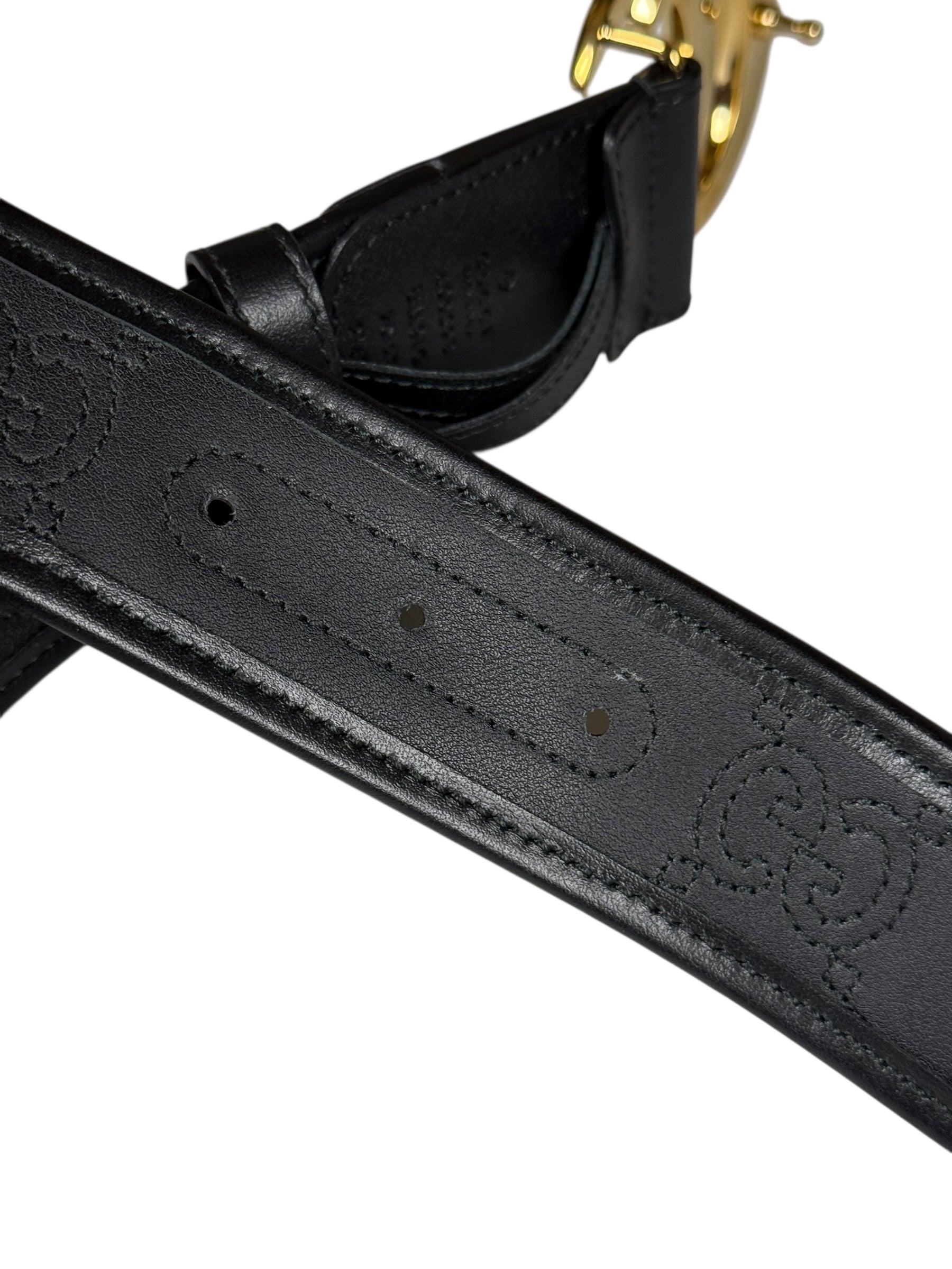 Gucci Puff Monogram GG Buckle Belt