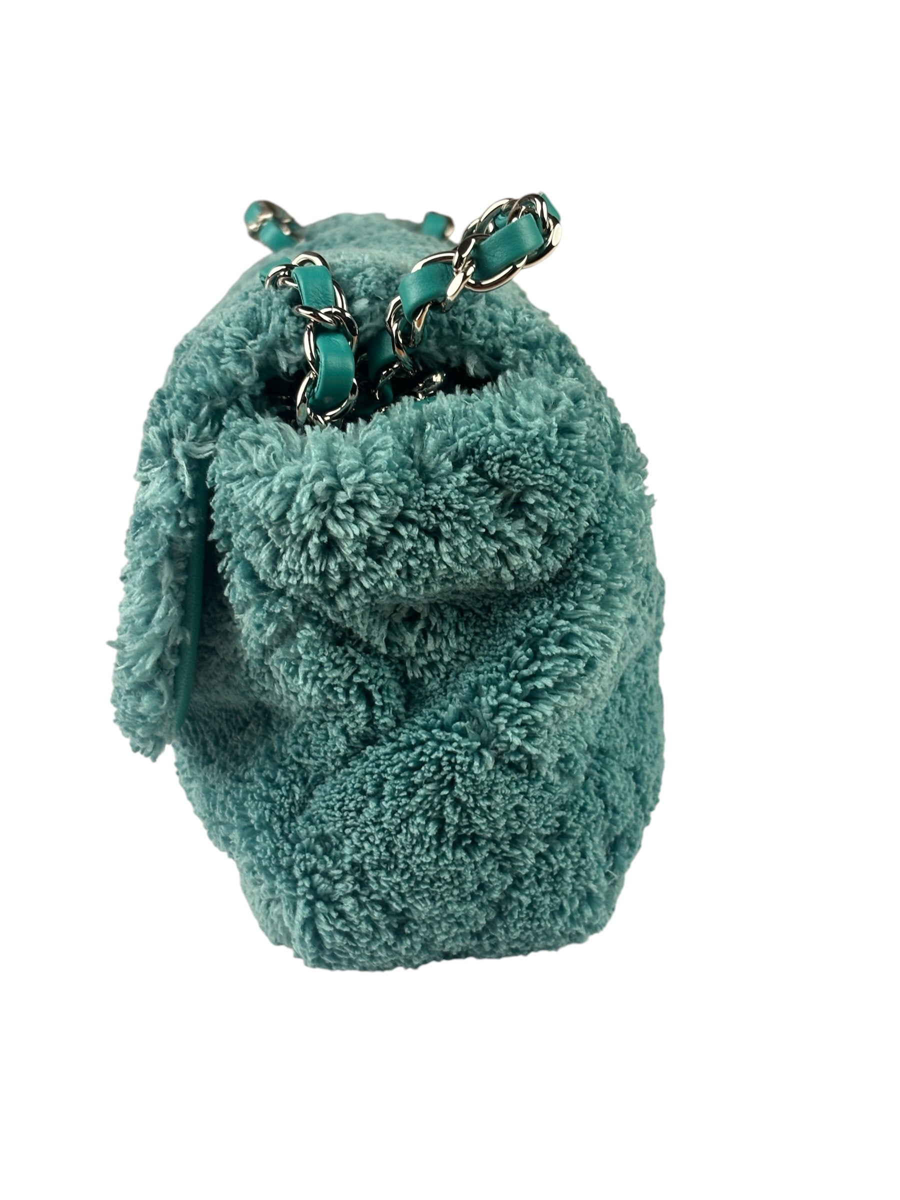 Chanel Mint Green Quilted Terry Cloth Coco Beach Flap Bag 2019