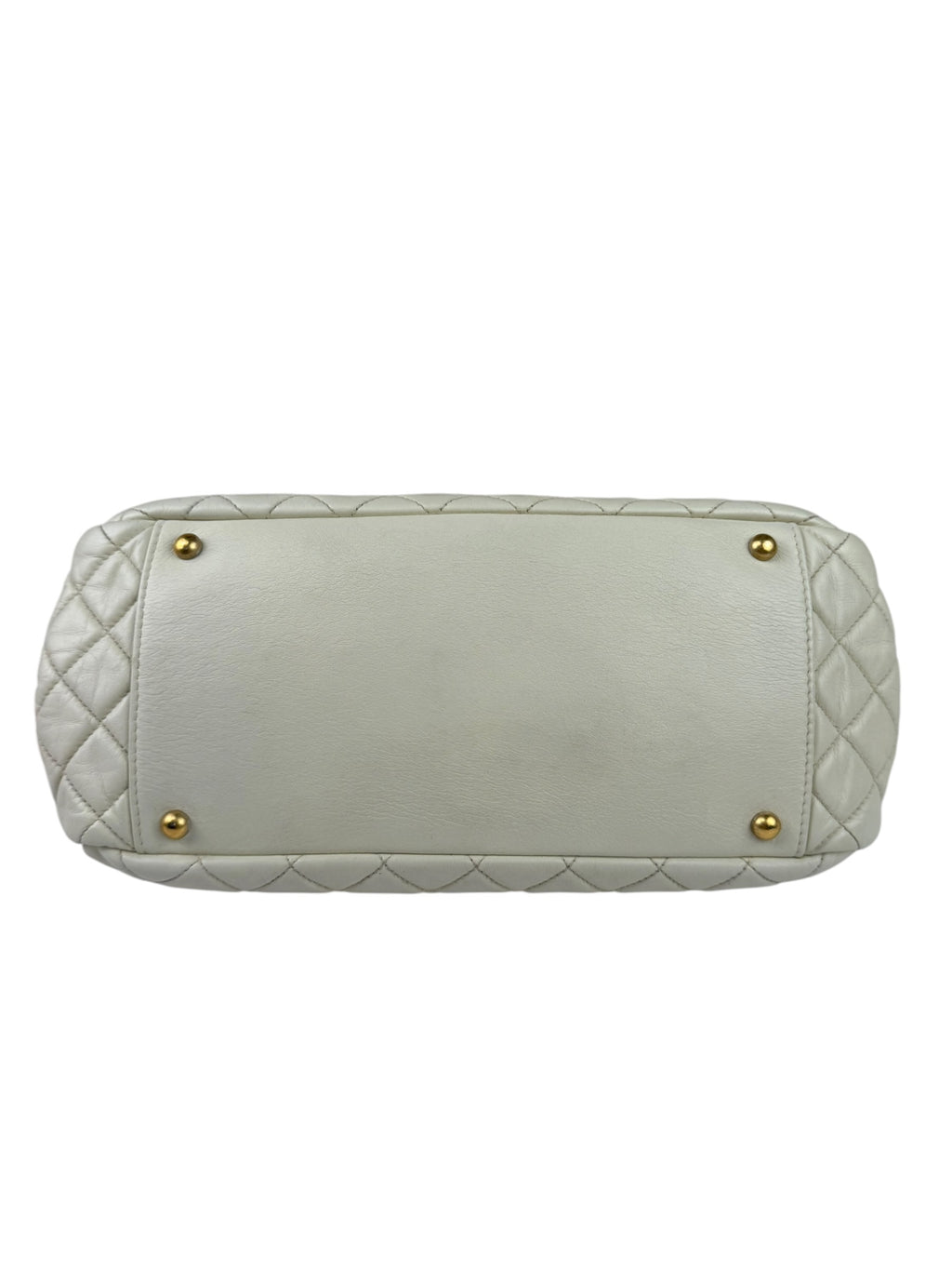 Chanel White/Black Quilted Lambskin East/West Mademoiselle Accordion Flap Bag 2012