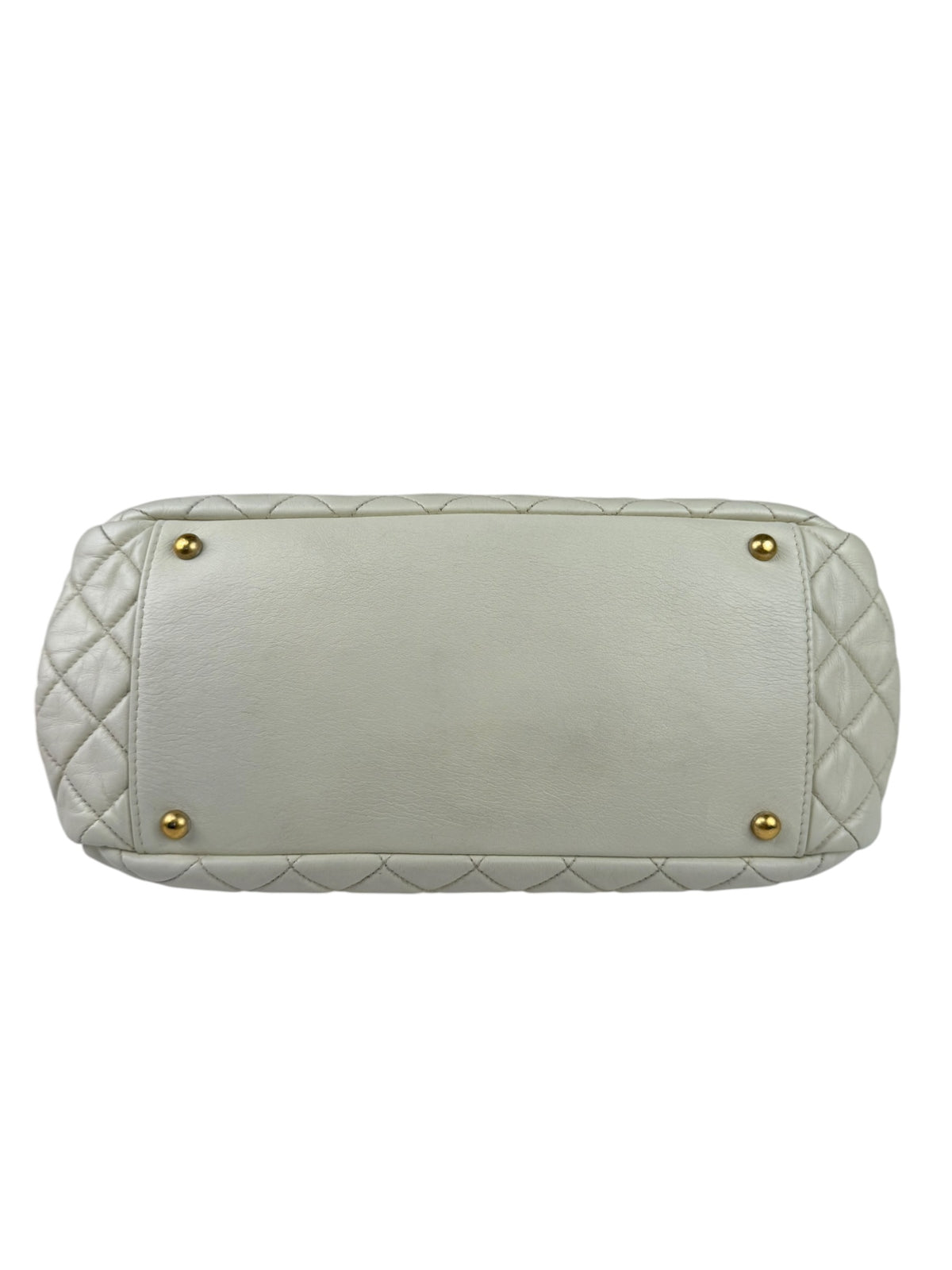 Chanel White/Black Quilted Lambskin East/West Mademoiselle Accordion Flap Bag 2012