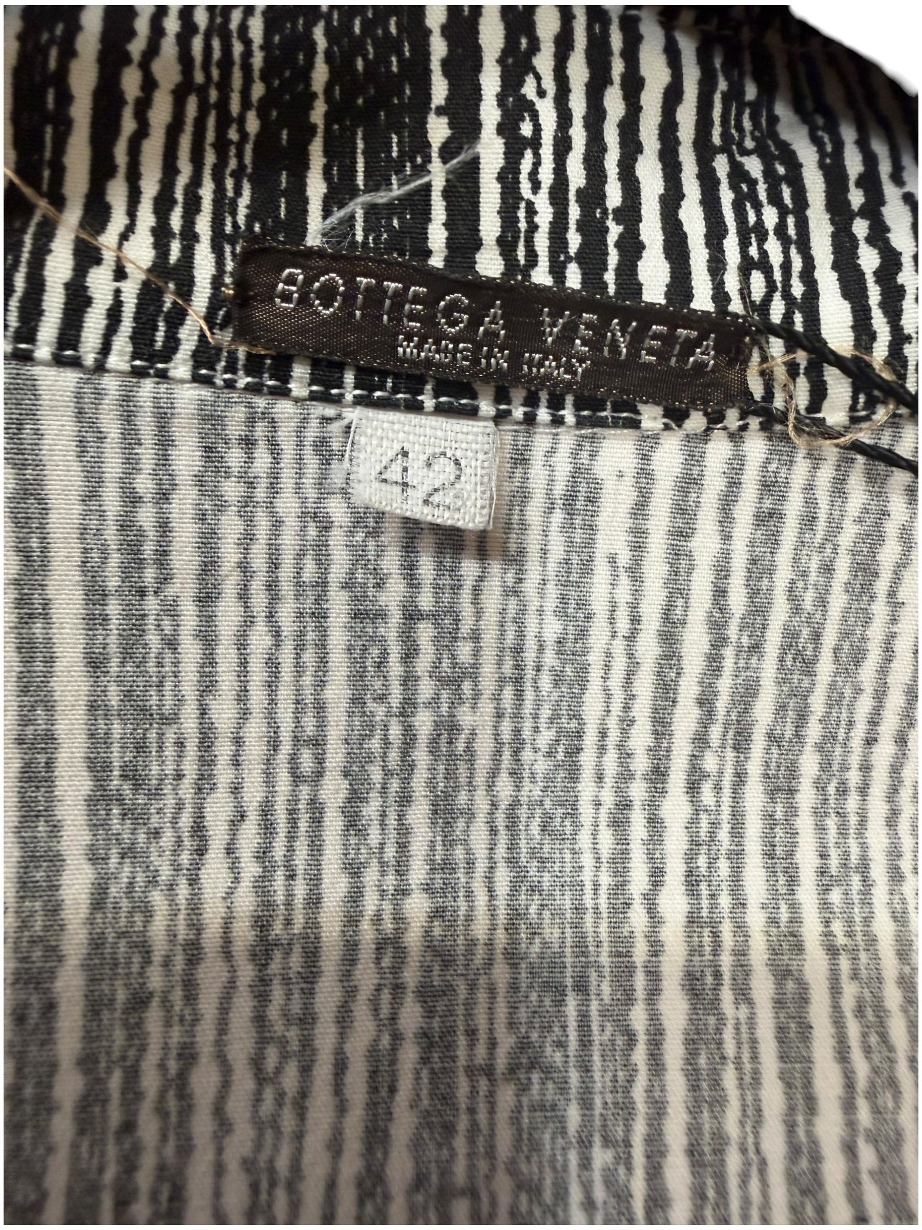 Bottega Veneta Black/White Stripped Button-Down Dress