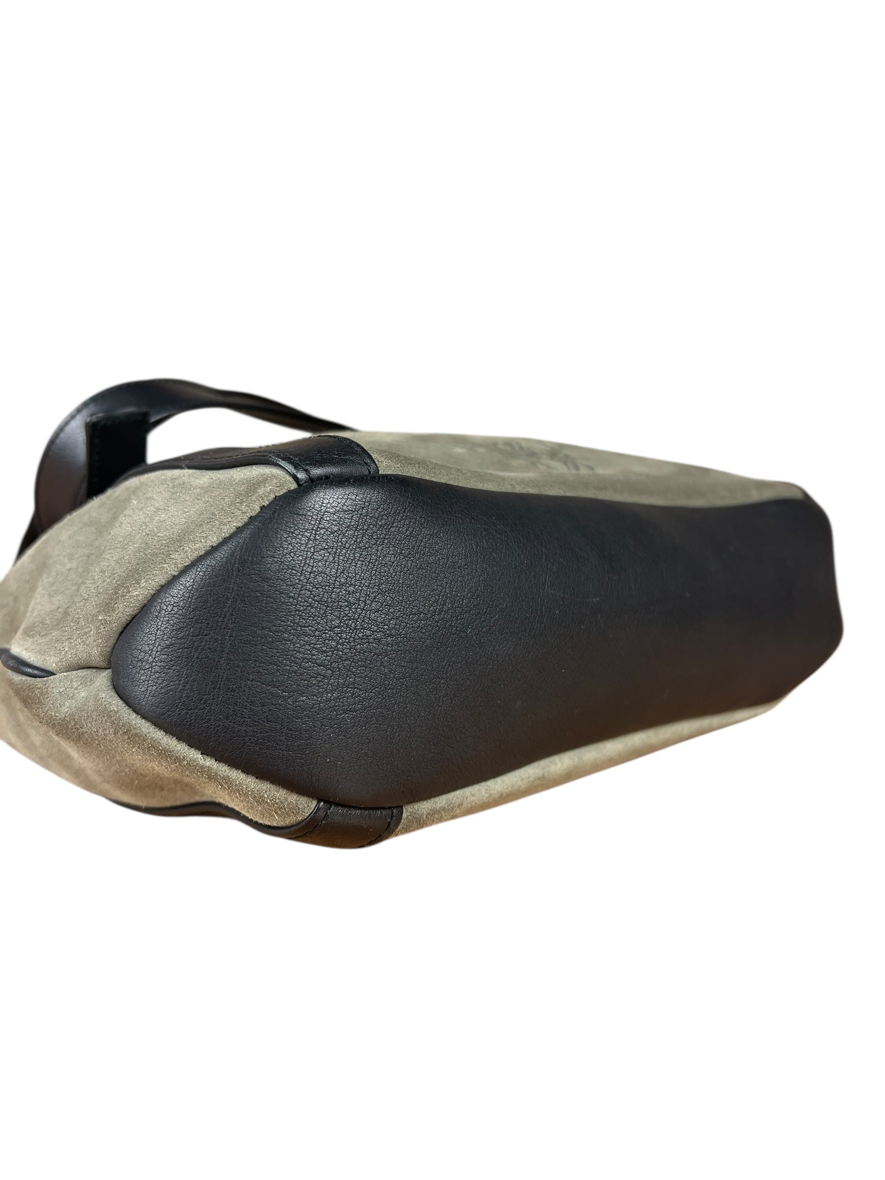 Loewe Suede Anagram Shoulder Tote Olive