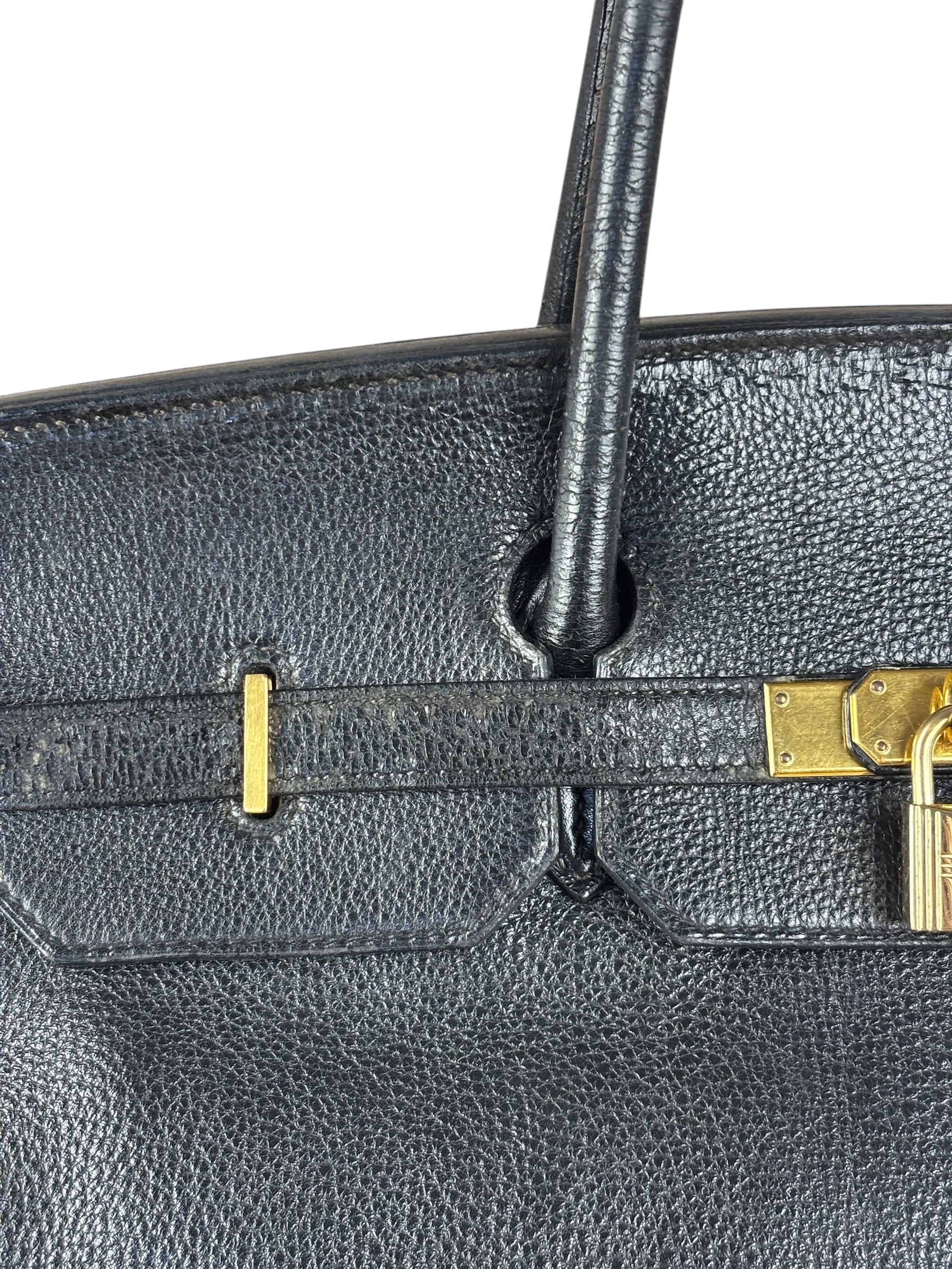 Hermes Black Togo Leather Birkin 40 Handbag Gold 1998