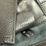 Gucci Black Leather Drawstring Backpack