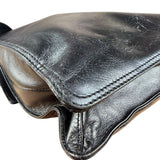 Chanel Vintage Black Leather Flap Crossbody Messenger Bag 1997