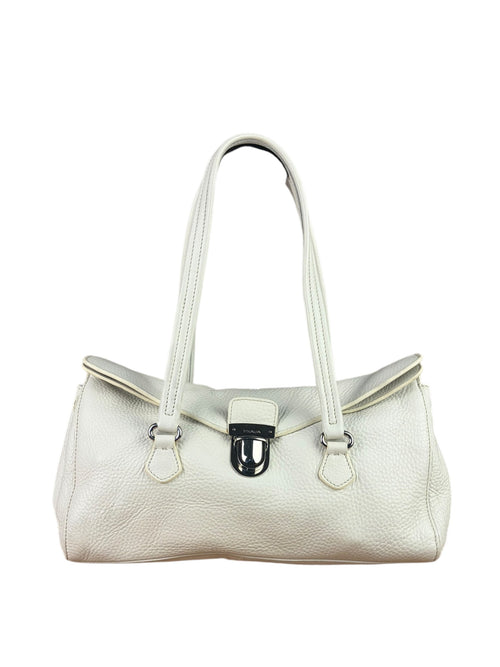 Prada White Leather Vitello Daino Easy Shoulder Bag