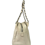 Chanel Cream Chevron Leather Outdoor Ligne Shoulder Bags  2005