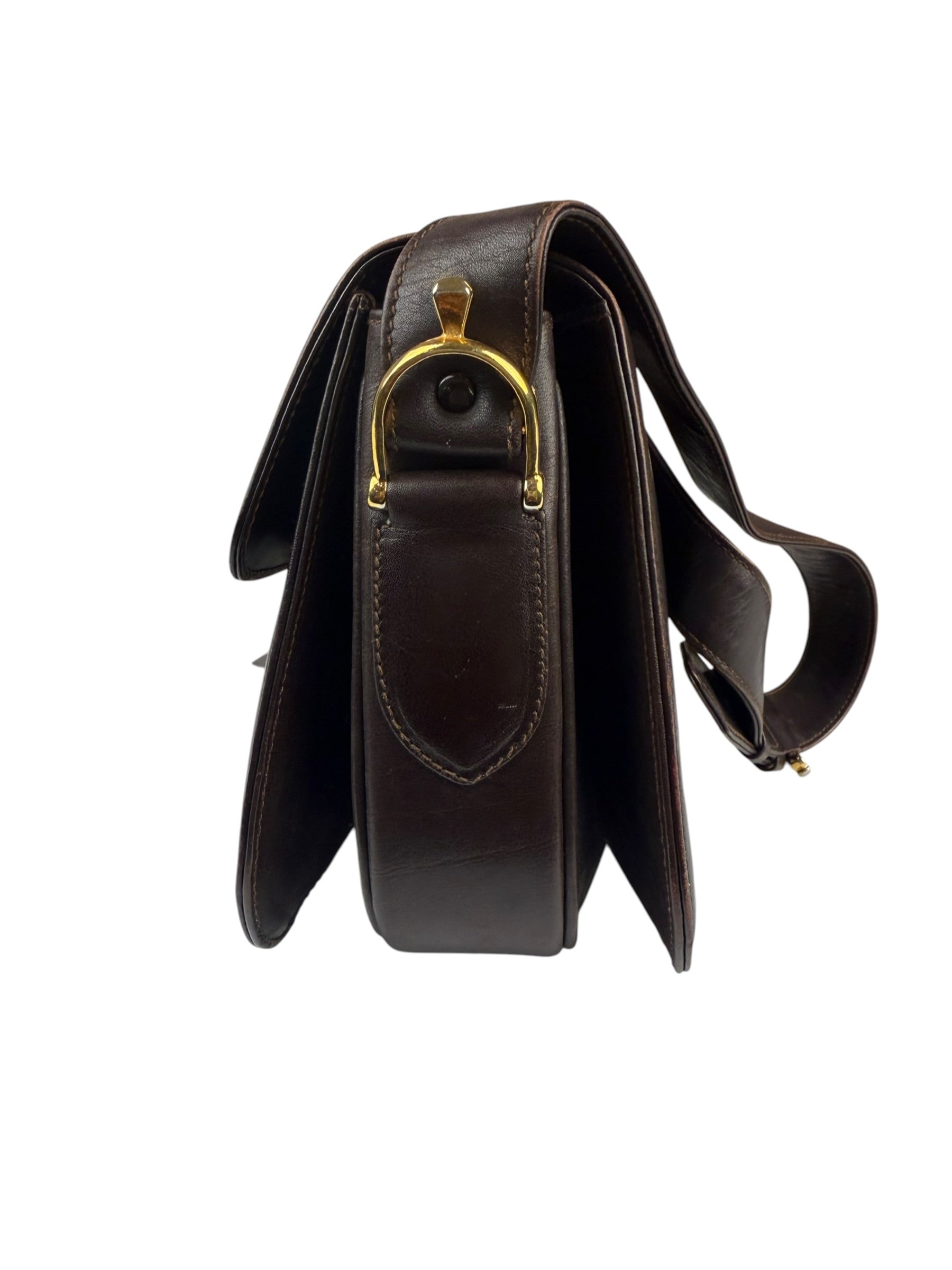 Celine Horse Carriage Dark Brown Leather Shoulder Bag