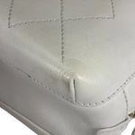 Chanel White Quilted Leather Vanity Small Bowling Two-Way Bag 2019