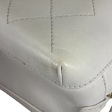 Chanel White Quilted Leather Vanity Small Bowling Two-Way Bag 2019