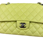 Chanel Yellow Neon Quilted Leather Classic Double Flap Bag 2010