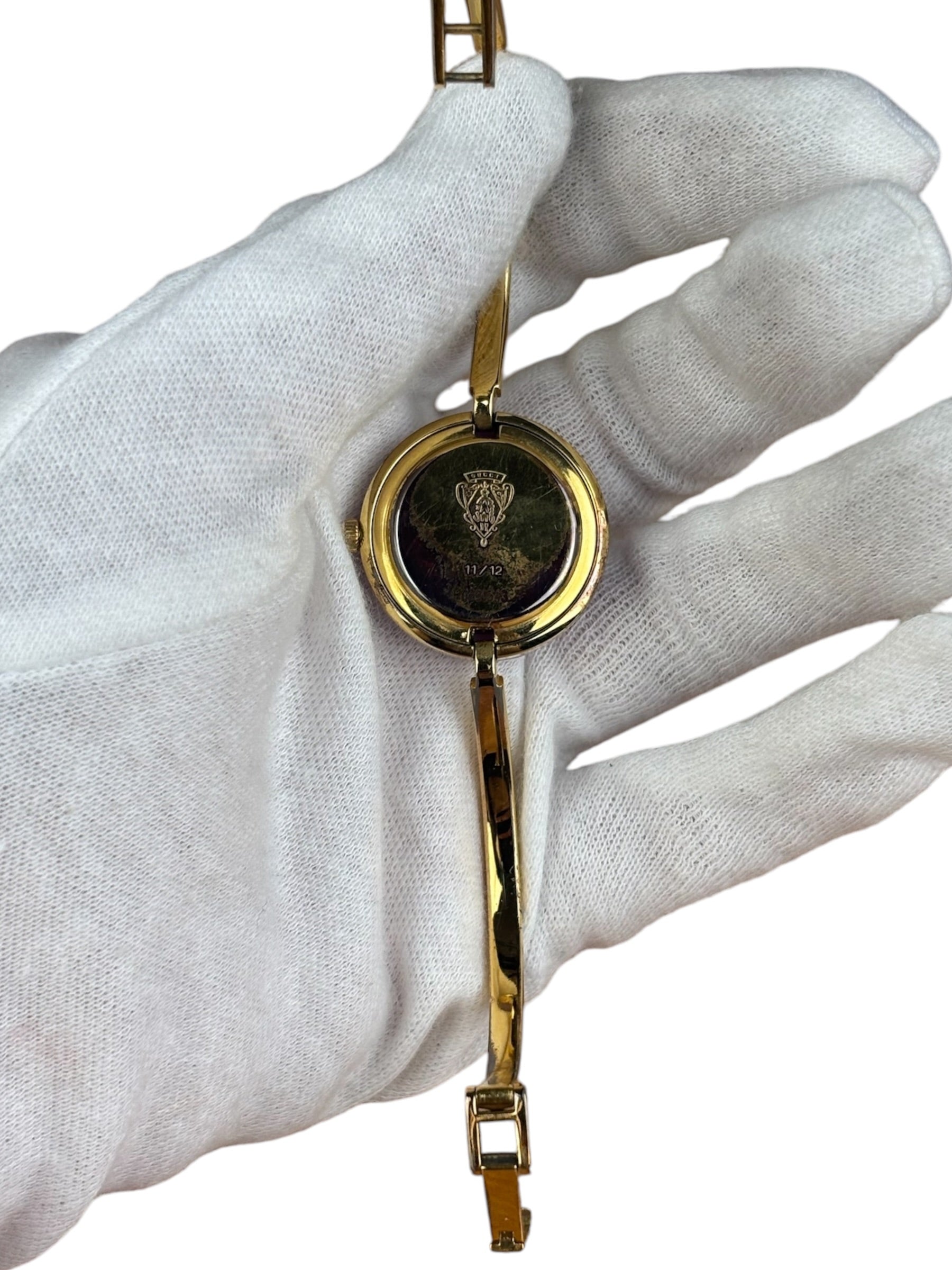 Gucci Vintage Gold 1100L Interchangeable Bezel Bangle