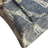 Balenciaga Blue Denim Hourglass Monogram Wallet On Chain