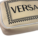 Versace Pastel Yellow Leather Logo Print Belt Bag