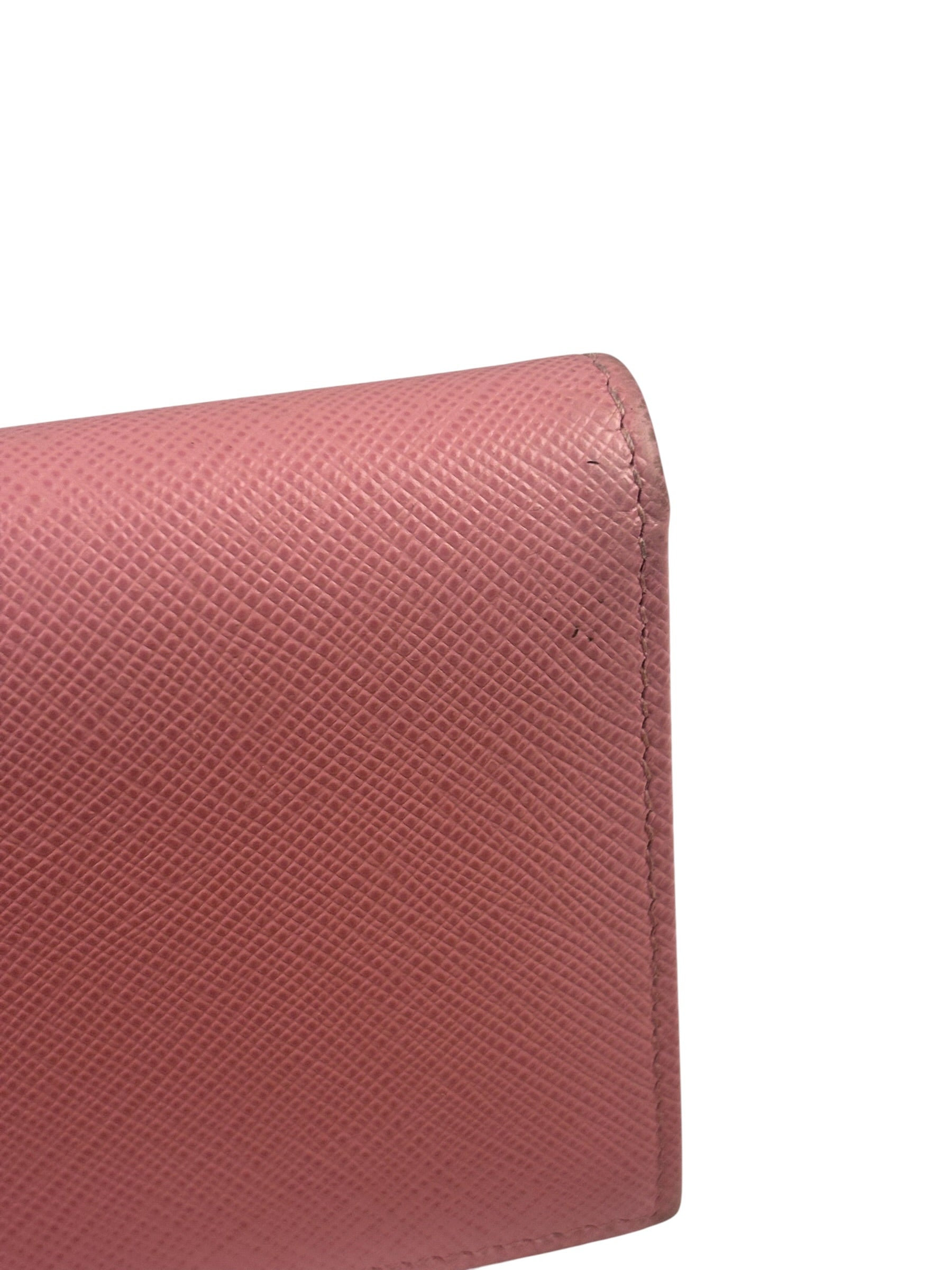 Prada Pink Saffiano Leather Wallet