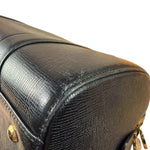 MCM Vintage Black Leather Boston Handbag
