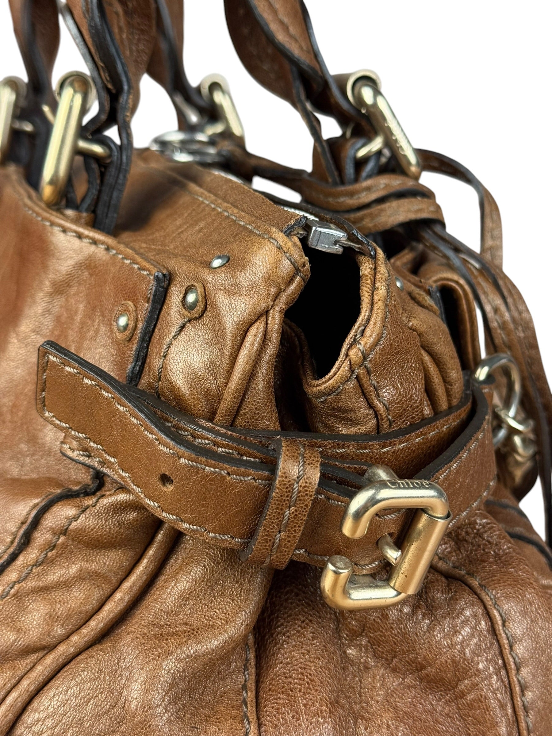 Chloe Vintage Brown Paddington Leather Handbag