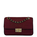 Chanel Vintage Burgundy Cotton Pairs-Seoul Pagoda Flap Bag