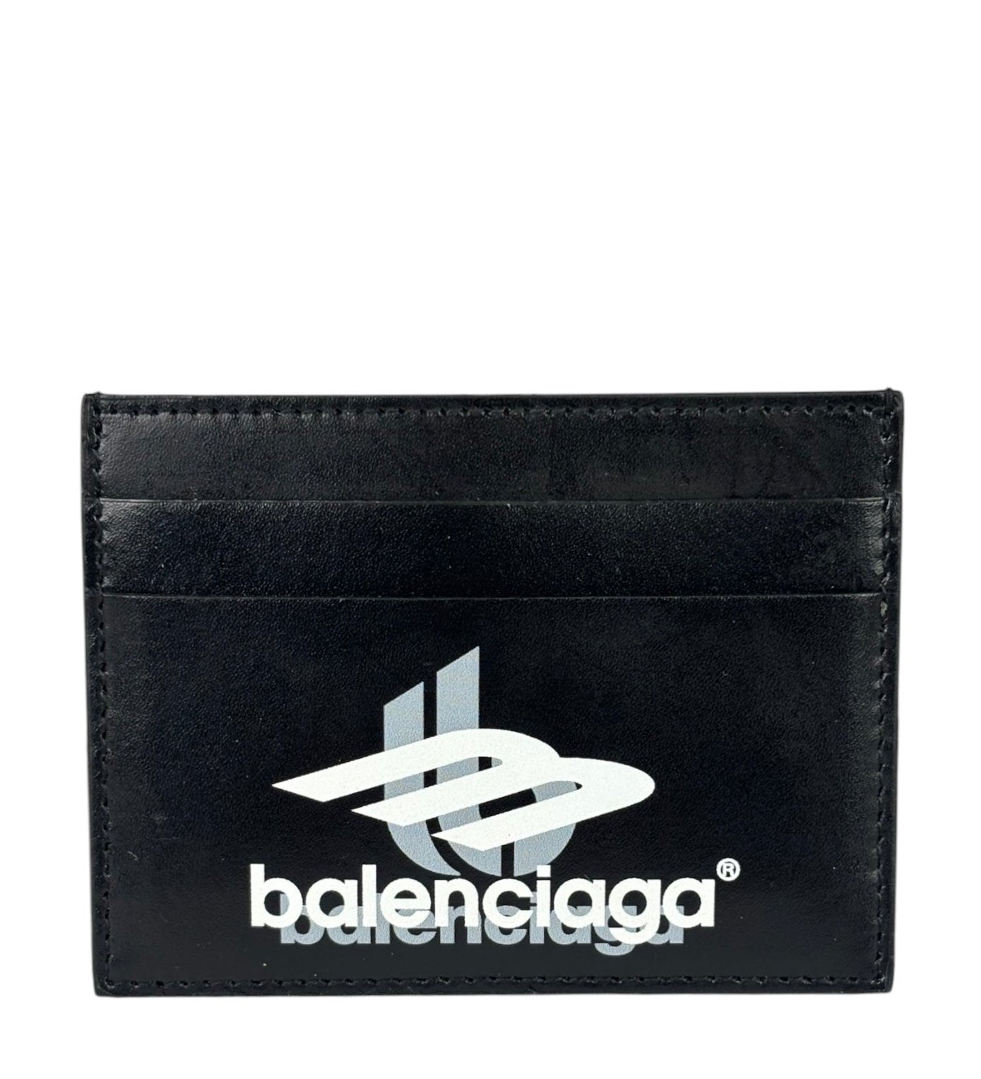 Balenciaga Black Leather Logo Card Holder