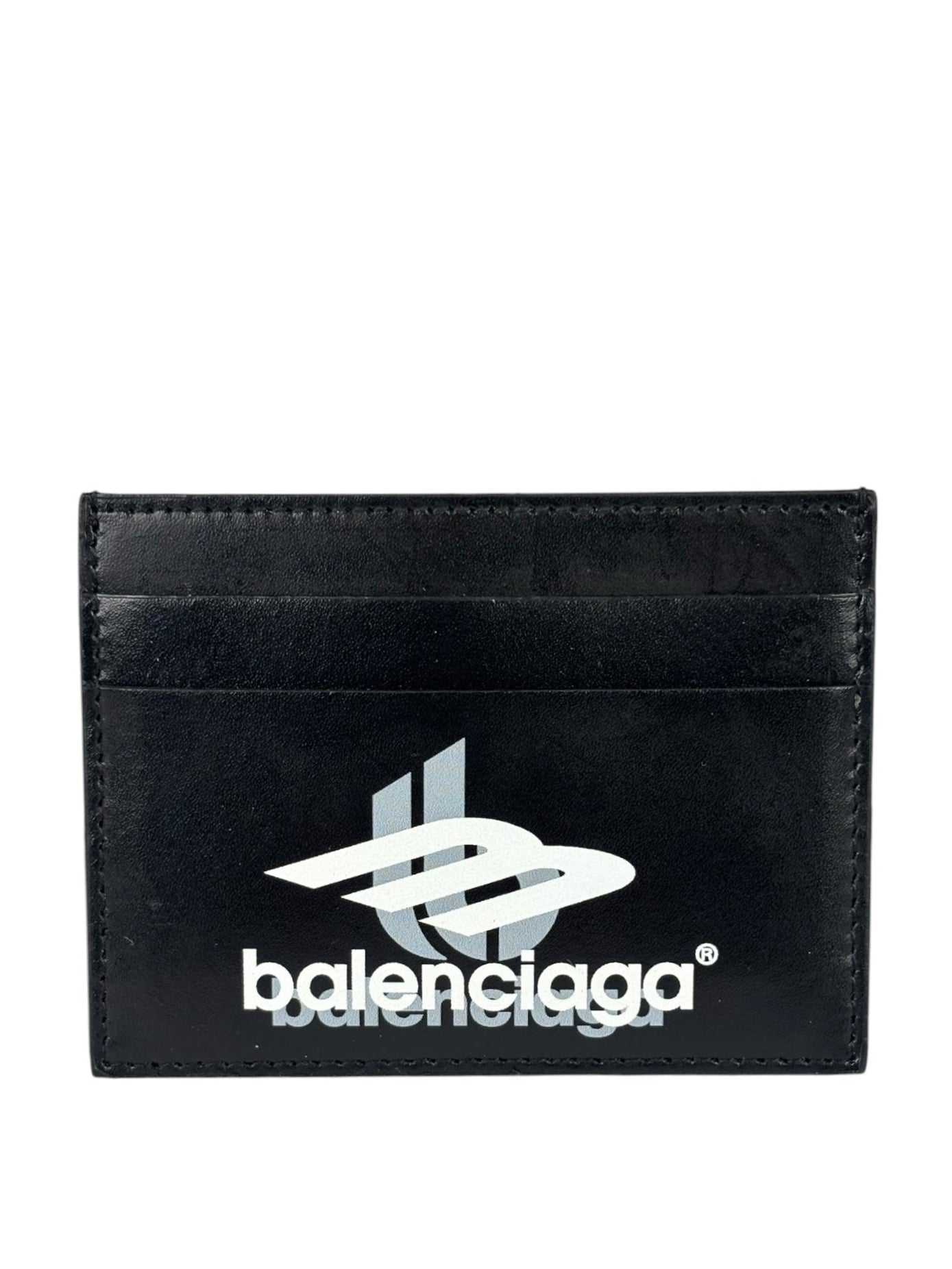 Balenciaga Black Leather Logo Card Holder