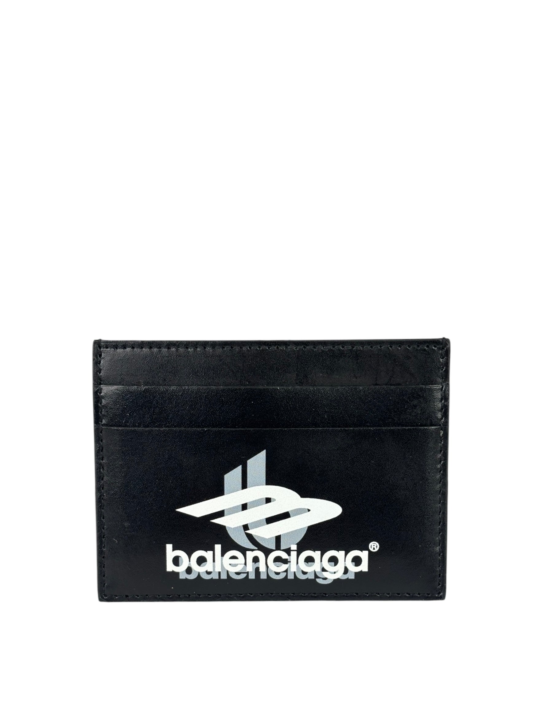 Balenciaga Black Leather Logo Card Holder